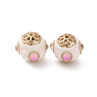 Круглые бусины из смолы ручной работы из Индонезии IPDL-P005-25KCG-03-1