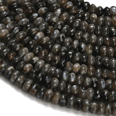 Натуральные нити бус из ларвикита G-Z110-B19-2x4mm-1