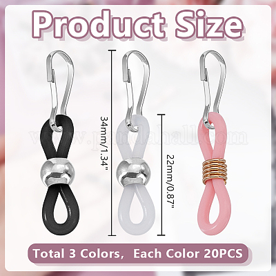 60 шт. 3-х цветные силиконовые застежки-молнии HJEW-WH00155-1