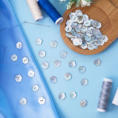 80 шт. 2 стильных пуговицы-ракушки с 2 отверстиями BUTT-GF0001-41-1