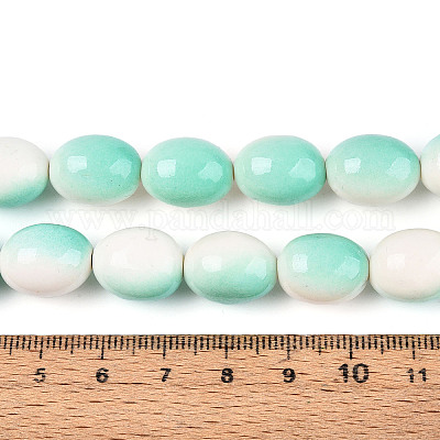 С напылением окрашенные синтетические бирюзовые бусинки TURQ-T004-15A-1