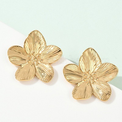 Серьги-гвоздики из нержавеющей стали 304 STAS-L024-004G-02-1