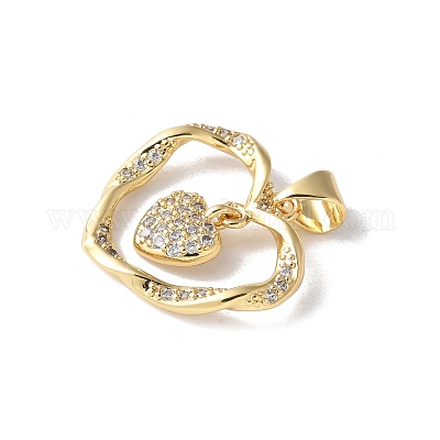 Латунные микро проложить кубического циркония подвески KK-A252-33G-01-1