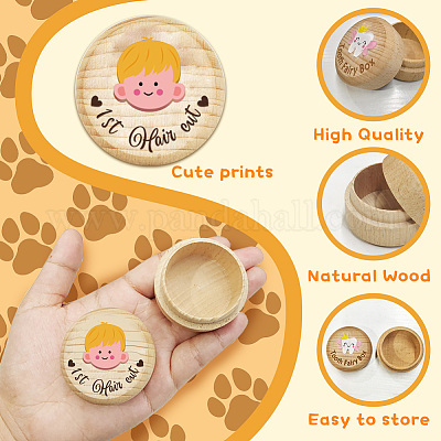 Круглая деревянная коробка из бука 3d с гравировкой 