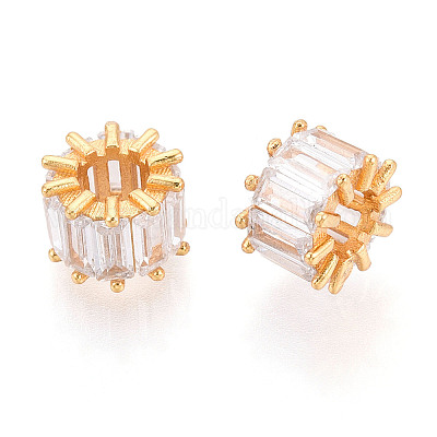 925 бусина из стерлингового серебра с прозрачными кубическими цирконами STER-T008-41G-1