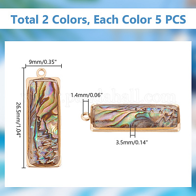 10 шт. 2-х цветные подвески из латунных ракушек SHEL-PH0001-58-1