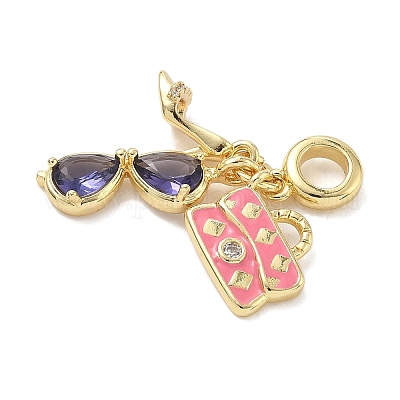 Латунь микропаве прозрачный кубический цирконий европейские подвески с подвесками KK-K368-29G-1