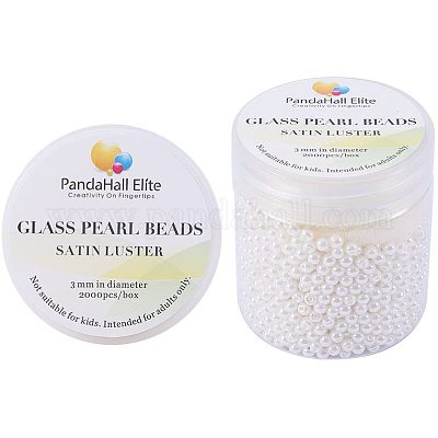 Круглые бусины из экологически чистого окрашенного стекла с жемчугом HY-PH0001-3mm-RB011-1