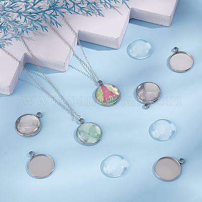 62шт набор для самостоятельного изготовления полукруглого кулона STAS-UN0021-32P-1