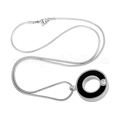 Женское мемориальное кольцо из нержавеющей стали 304 со стразами и эмалью для хранения праха PW-WGA4BEB-01-1