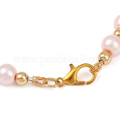 Браслеты из круглых бусин со стеклянным жемчугом для женщин BJEW-JB11975-01-1