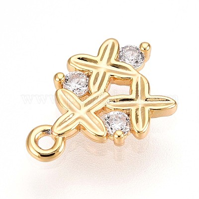 Латунные микропаве прозрачные подвески с фианитом KK-T075-20G-1