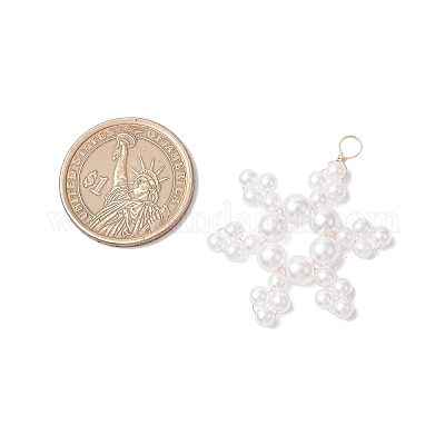 6 шт. 3 подвески в виде стеклянных снежинок PALLOY-JF03950-03-1