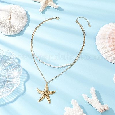 Подвеска в виде морской звезды из нержавеющей стали 304 NJEW-JN05401-1