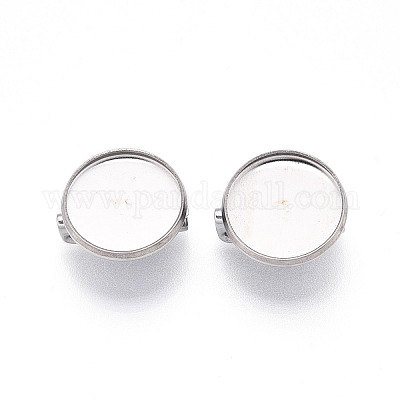 Оправы для кабошонов для брошей из нержавеющей стали 304 STAS-E547-08A-P-1