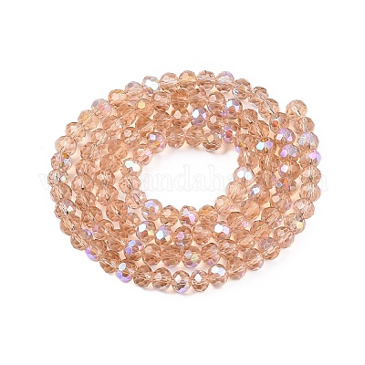 Стеклянные бусины с гальваническим покрытием  EGLA-A044-T4mm-L20-1