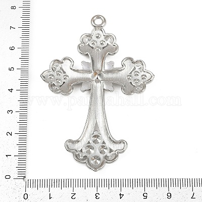 Сплав крест горный хрусталь большие кулоны ALRI-1475-P-RS-1