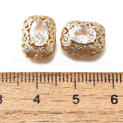 Латунные стеклянные бусины KK-M318-45G-02-1