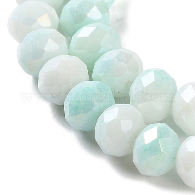 Стеклянные бусины с гальваническим покрытием  LAMP-S068-02G-1