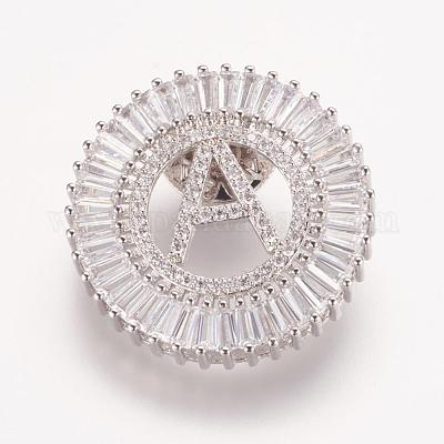 Латунные микропромывные кубические циркониевые броши JEWB-P005-A-P-1