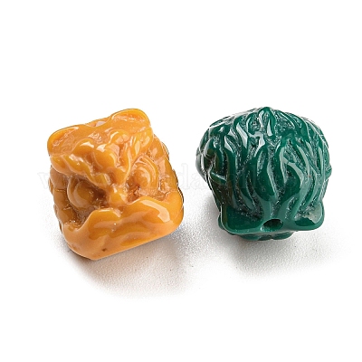 Смоляные бусины в виде головы льва RESI-H153-01B-1