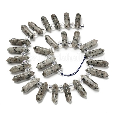 Нити бусин из натуральной кунжутной яшмы с двойным концом G-H069-A05-01-1