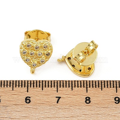 Латунные микро-паве прозрачные серьги-гвоздики из циркония KK-S530-01G-G-1