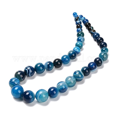 Нити из натуральных полосчатых бусин агата G-P589-A01-01F-1