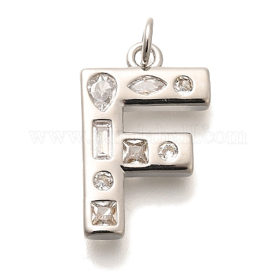 Латунные микропаве прозрачные подвески с фианитом KK-G521-01P-F-1