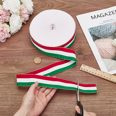 Лента в полоску из трехцветного полиэстера длиной 50 ярд. OCOR-WH0078-199C-1