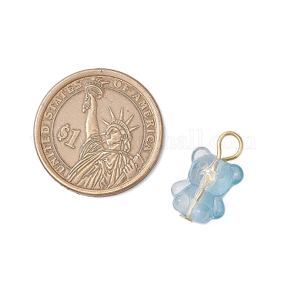 Бусины ручной работы в технике лэмпворк с железными штифтами с плоскими головками PALLOY-JF03596-1