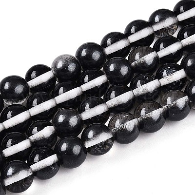 Запекание окрашенные прозрачные стеклянные бусины нити X1-DGLA-N011-10mm-10-1