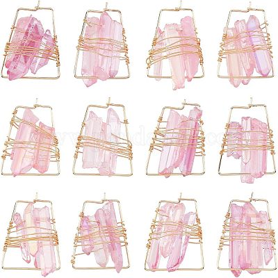 6 пара сережек из натуральной кварцевой проволоки для девушек и женщин EJEW-NB0001-07-1