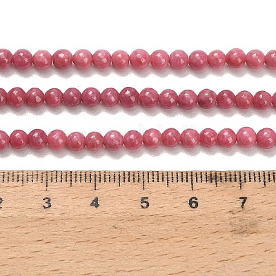 Природные родонит бисер нитей&nbsp;LS-G-F820-K05-4mm-1
