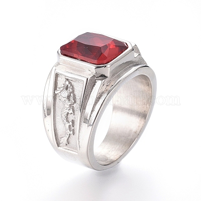 Кольца из нержавеющей стали 304 с широкими полосами RJEW-D073-16-P-1