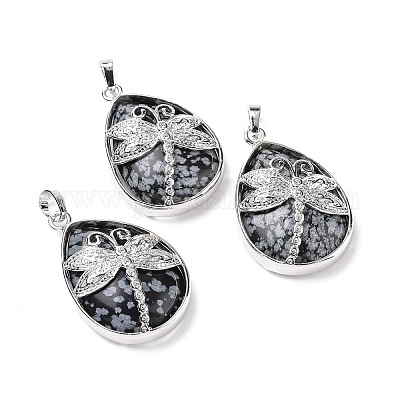 Естественно снежинка обсидиана подвески X-G-G900-01P-13-1