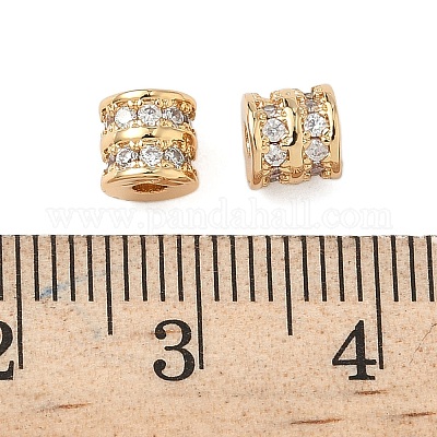 Латунные микро проложить кубического циркония бусы KK-S350-04G-1