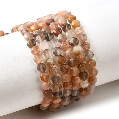 Нити из натуральных бусин из нескольких лунных камней G-C179-A4mm-12-1