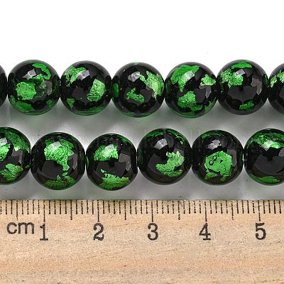 Бусины ручной работы из серебряной / золотой фольги в технике лэмпворк LAMP-L079-07B-1