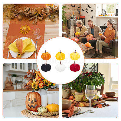 18 шт. 6-цветная мини-бархатная имитация тыквы AJEW-NB0005-41-1