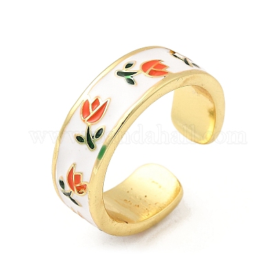 Манжеты из латуни с эмалью RJEW-P166-05G-01-1