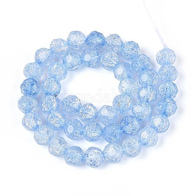 Прозрачные треск стекла бисер нитей GLAA-N053-8mm-04-1