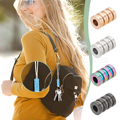 16 шт. 4-х цветные бусины-трубки из нержавеющей стали 304 STAS-UN0055-35-1