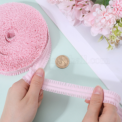 20 ярд нейлоновой эластичной кружевной отделки с оборками EW-WH0018-02B-1