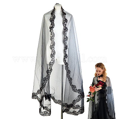 Кружевные свадебные фаты&nbsp;AJEW-WH0816-379-1