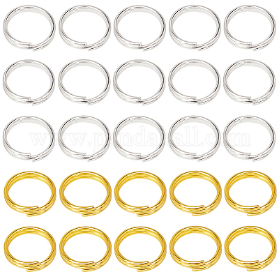 600 шт. 2-х цветные латунные разъемные кольца KK-SP0001-82B-1