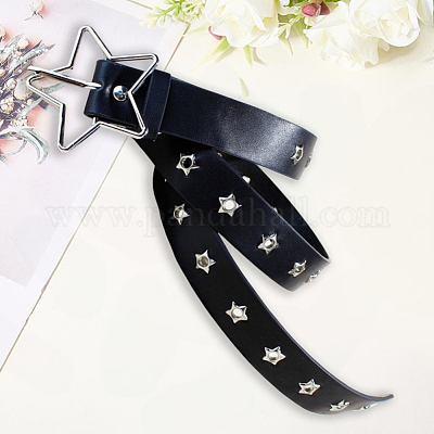 Ремни-цепочки из искусственной кожи с застежками в виде звезд из сплава DIY-WH20007-285A-1