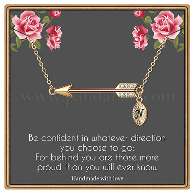 Латунные микропаве прозрачные кубические цирконии стрела с подвеской в виде буквы FS-WG43978-14-1