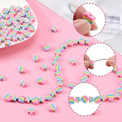 100шт 2 стиля ручной работы бусины из полимерной глины CLAY-YW0001-97-1