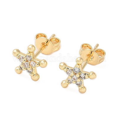 Серьги-гвоздики из циркония EJEW-M103-06G-1